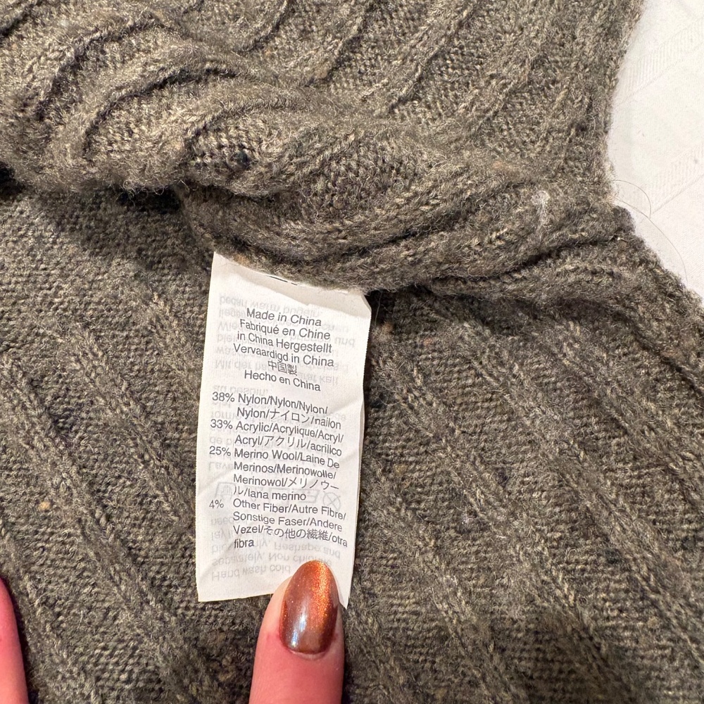 Madewell Donegal Inland Turtleneck Wool Sweater Forest Green - Picture 10 of 11